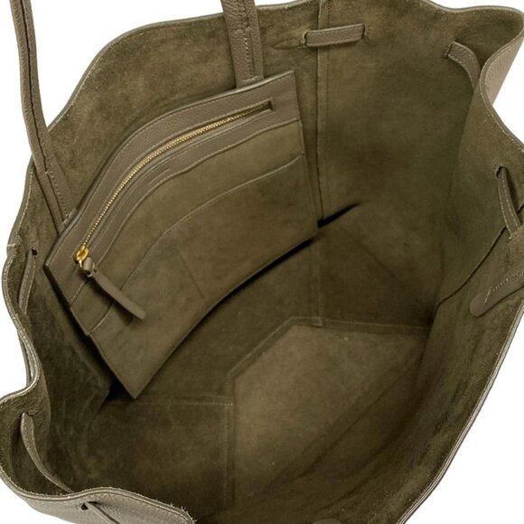 Auth CELINE Cabas Phantom Small With Belt - Gray Beige Soft grained calfskin - Picture 7 of 15